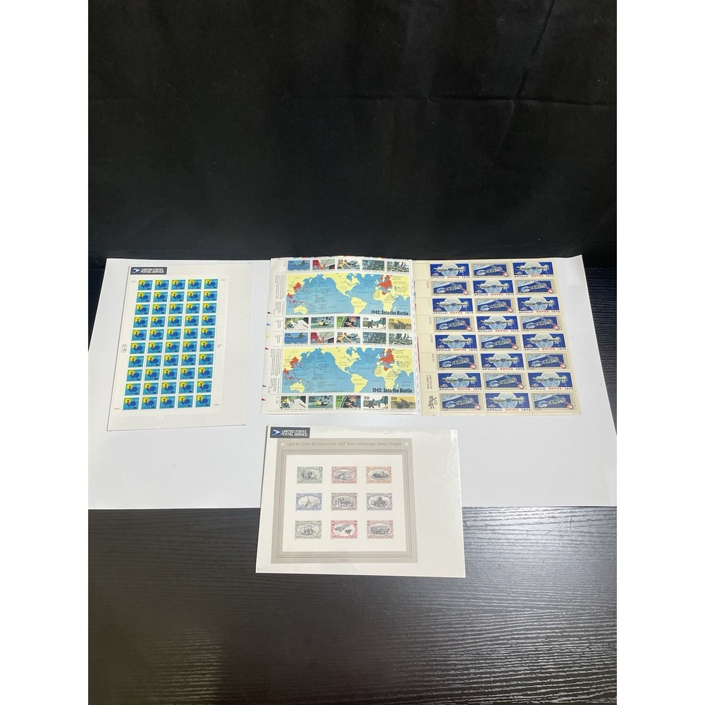 USPS Mint Stamp Lot Apollo Soyuz WWII 1942 Trans-Mississippi H-Rate Sheets